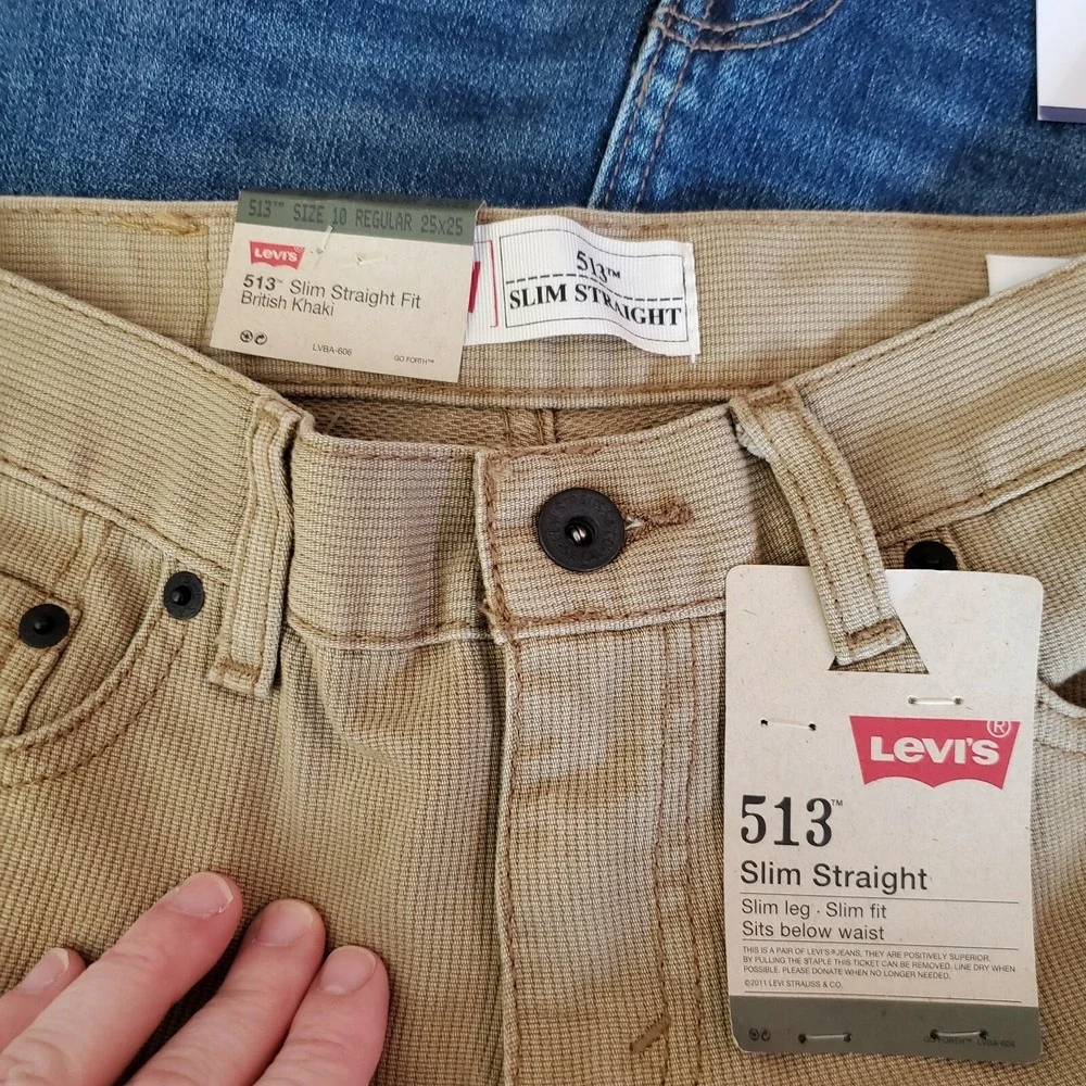 Levi's 513 Slim Straight Tan Pants NWT‎ Size 10 Boys